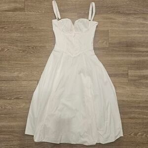 House of CB 'Carmen' White Bustier Midi Sundress